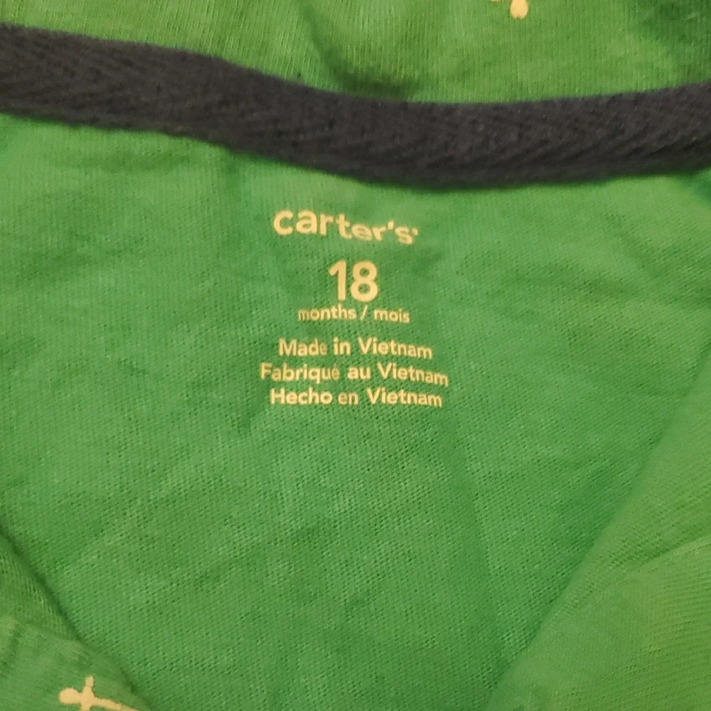 5 For $25 Carter's Polo Nautical Print Boys Size 18 Months Teal‎